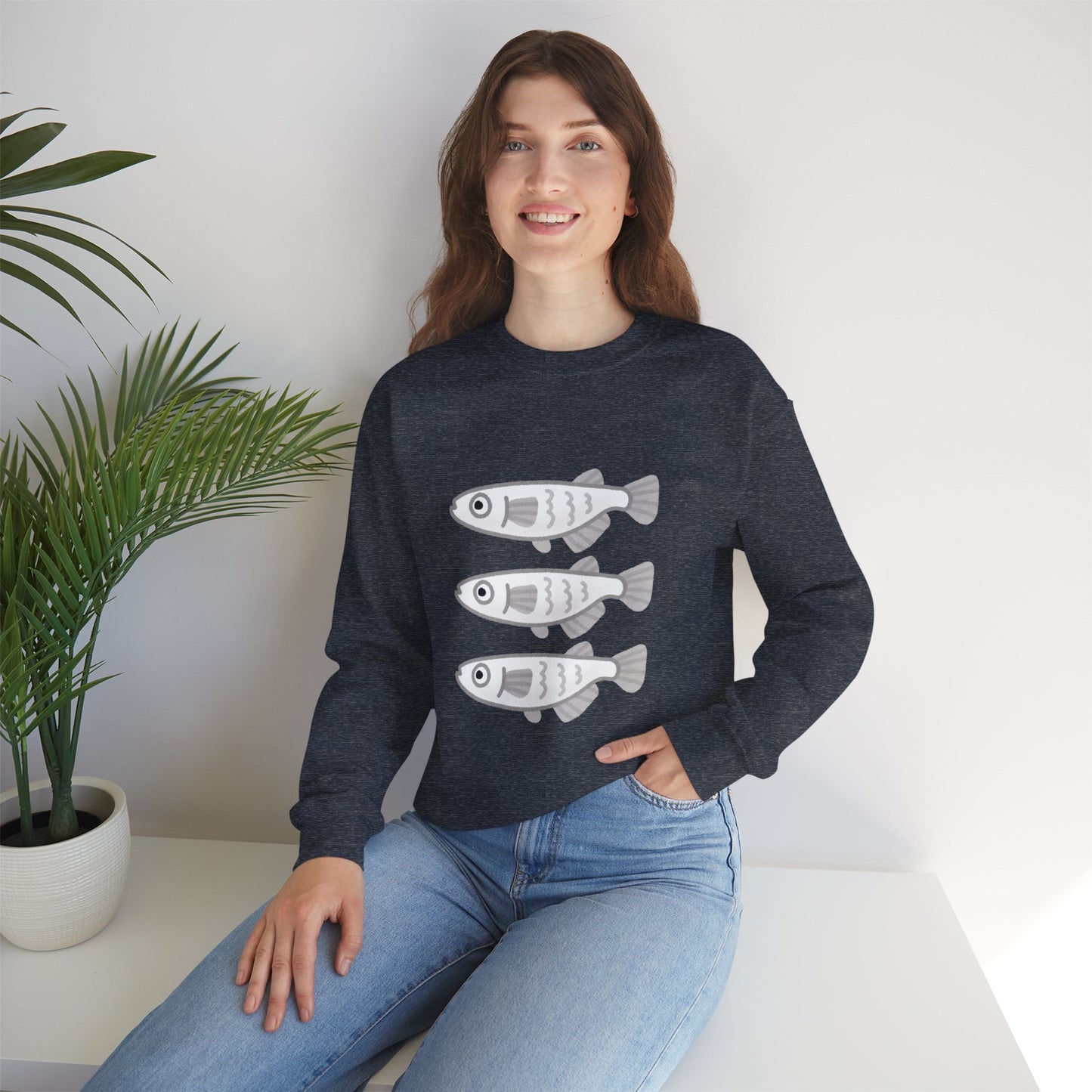 Three Fish Graphic Sweatshirt - Gildan 18000