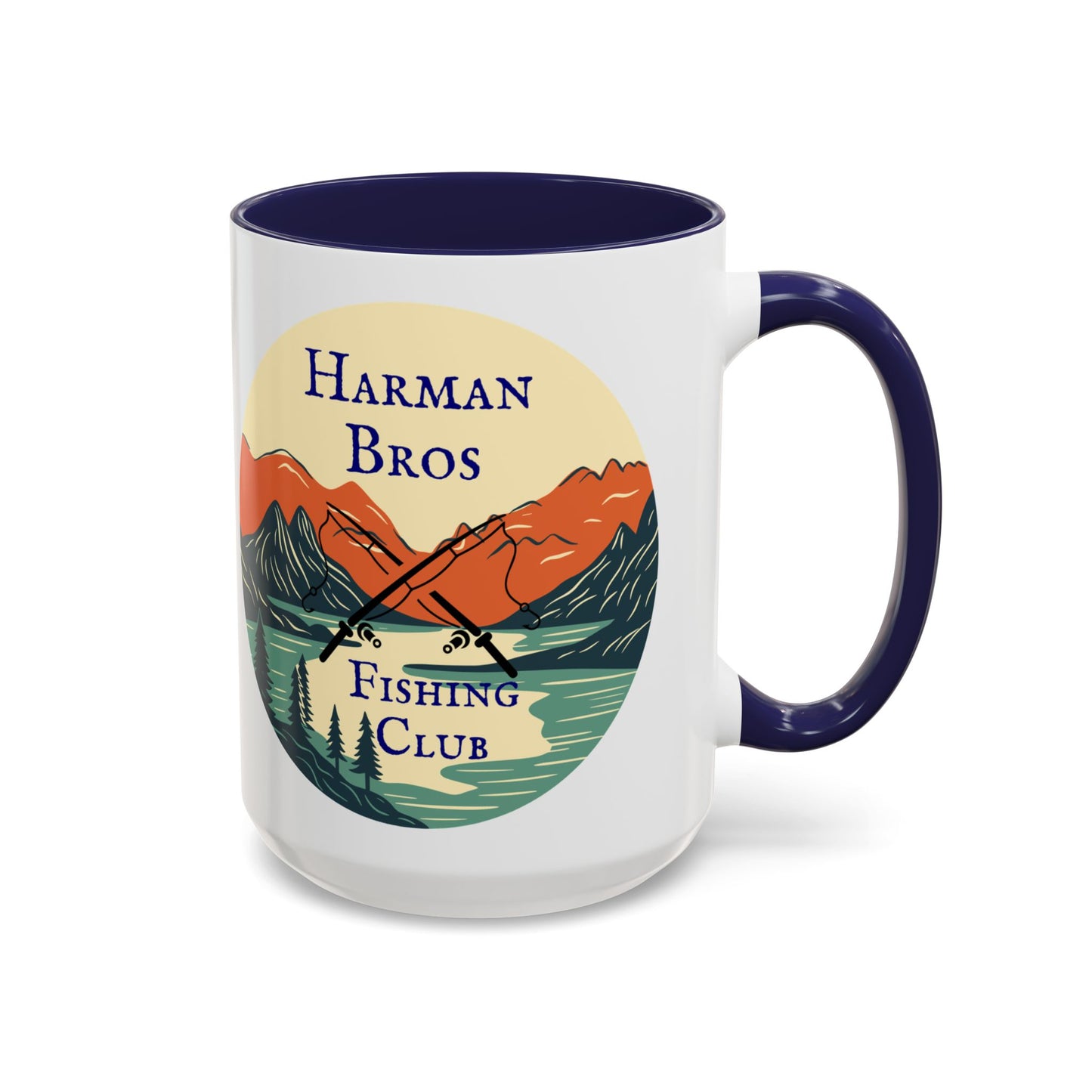 Personalized "Harman Bros Fishing Club" Accent Coffee Mug - 15 oz