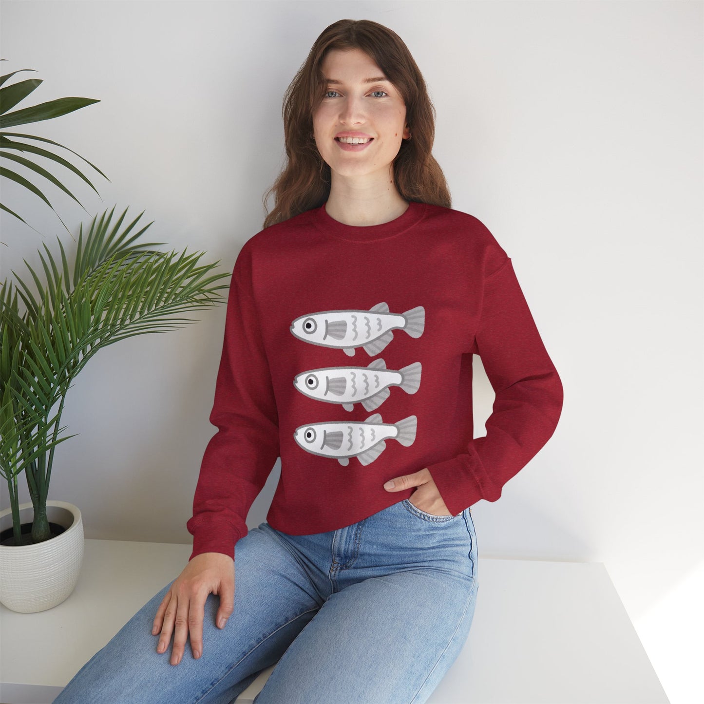 Three Fish Graphic Sweatshirt - Gildan 18000