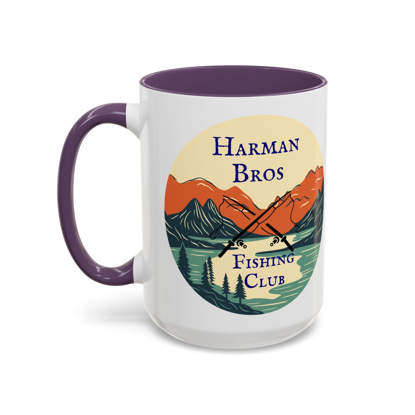 Personalized "Harman Bros Fishing Club" Accent Coffee Mug - 15 oz