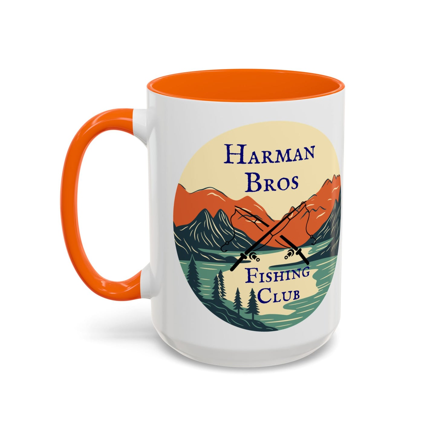 Personalized "Harman Bros Fishing Club" Accent Coffee Mug - 15 oz