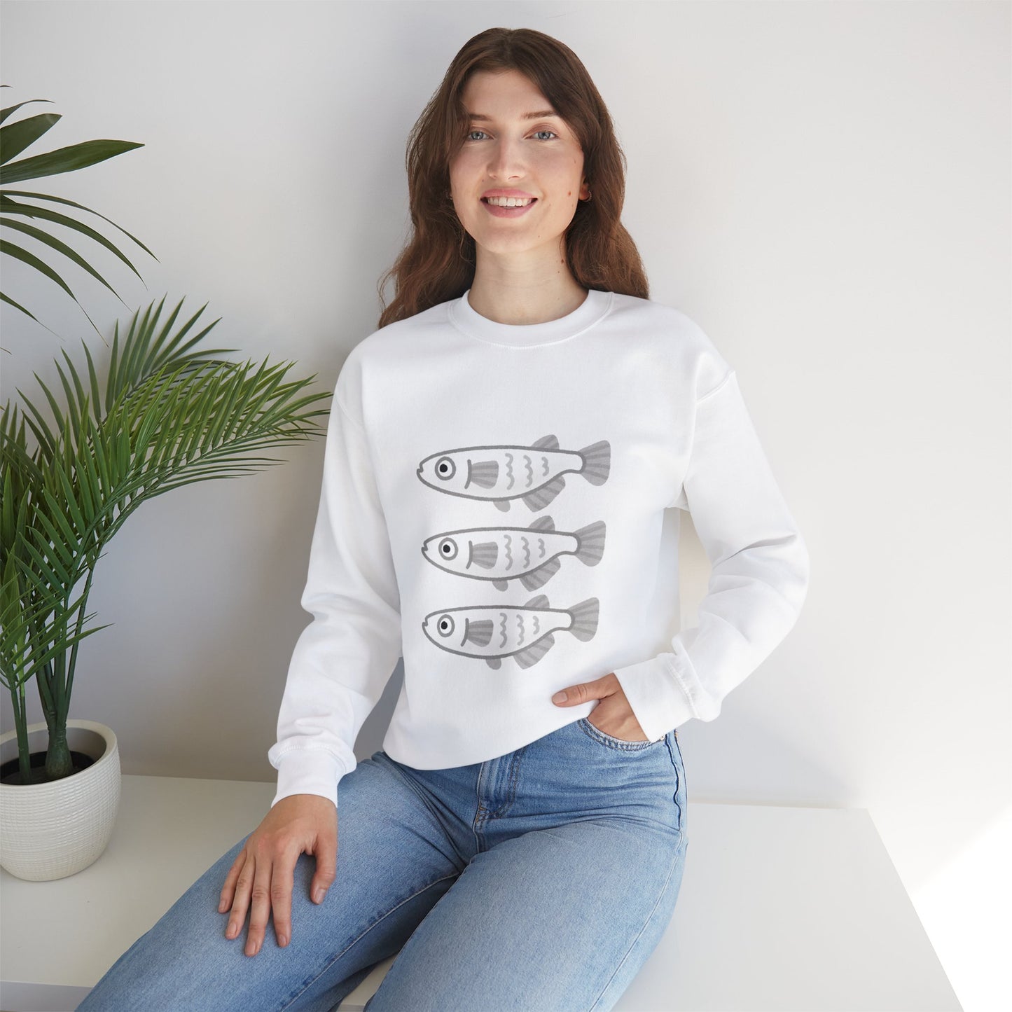 Three Fish Graphic Sweatshirt - Gildan 18000