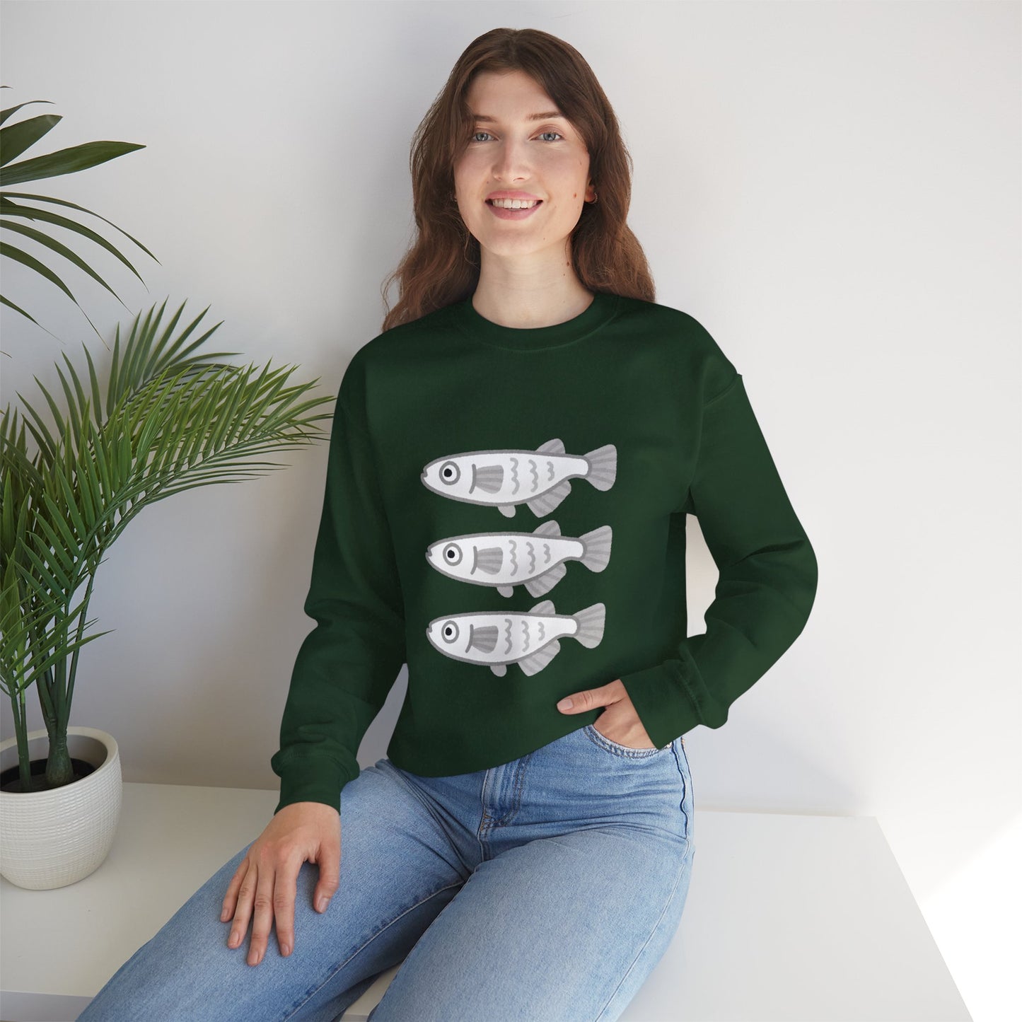 Three Fish Graphic Sweatshirt - Gildan 18000