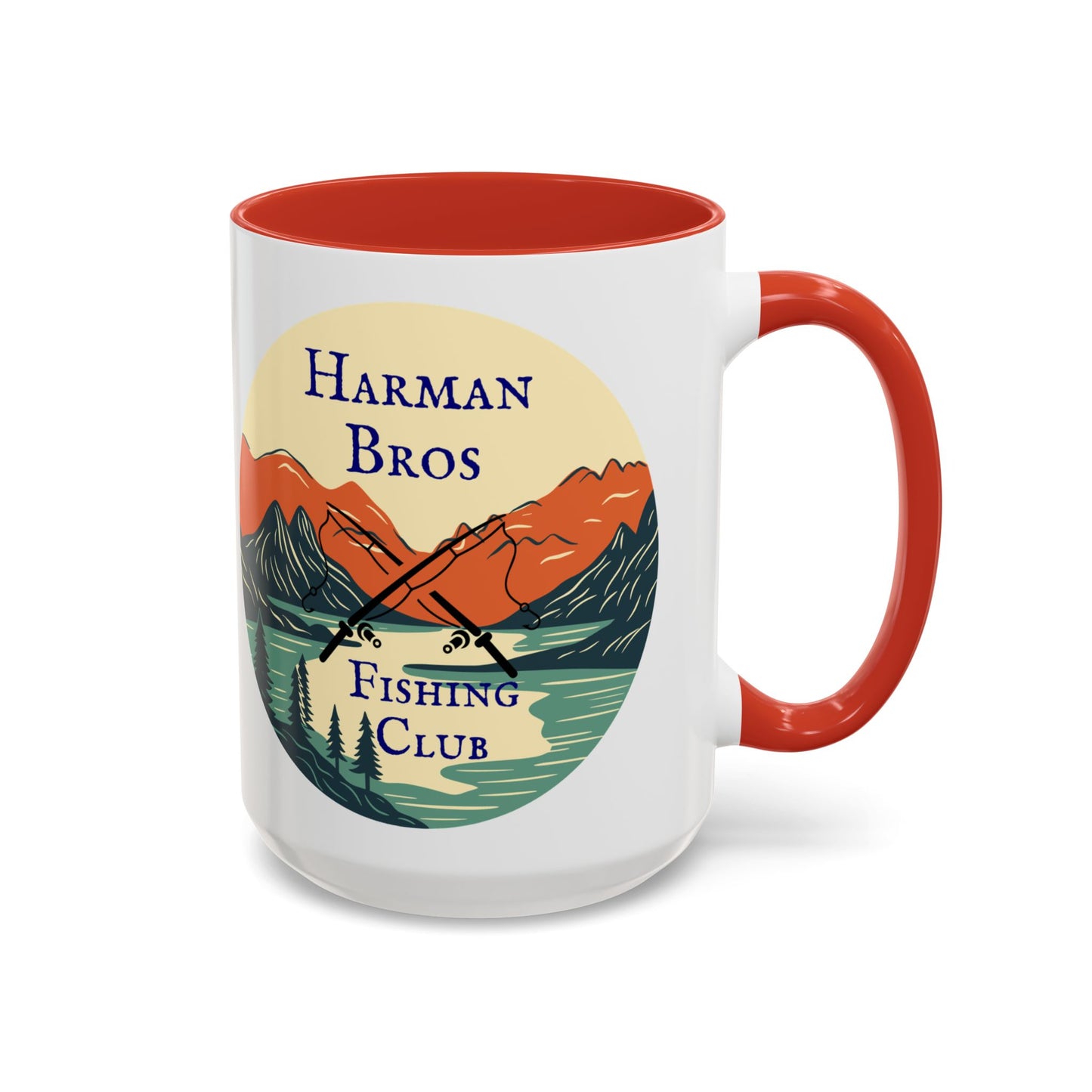 Personalized "Harman Bros Fishing Club" Accent Coffee Mug - 15 oz