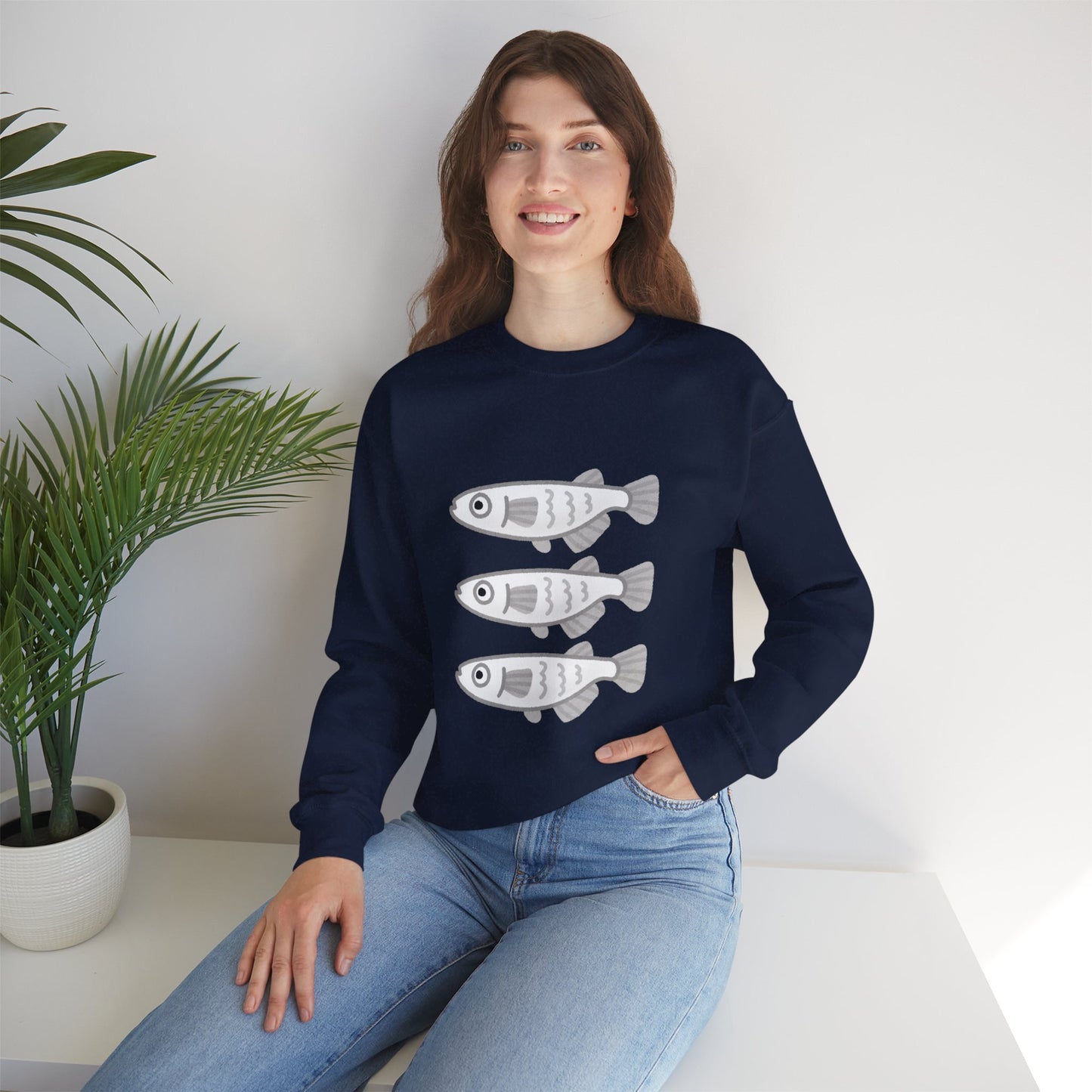 Three Fish Graphic Sweatshirt - Gildan 18000