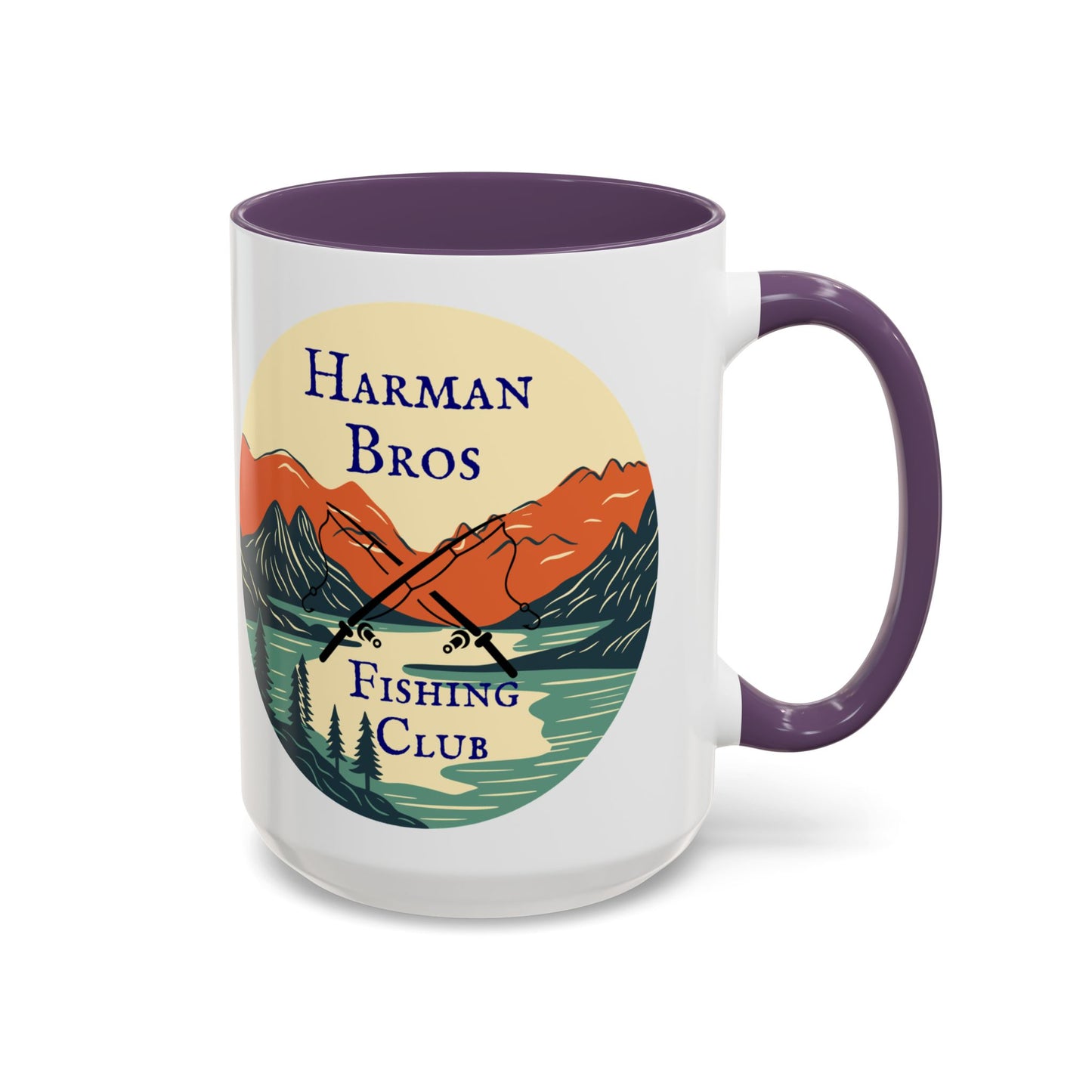 Personalized "Harman Bros Fishing Club" Accent Coffee Mug - 15 oz