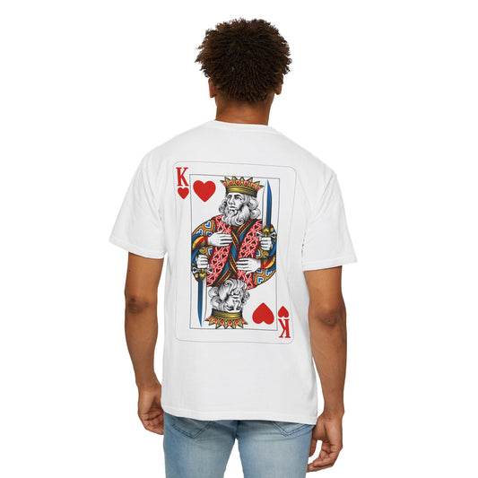 King of Hearts Comfort Colors T-Shirt - Vintage Playing Card Design