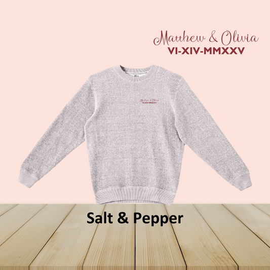 Embroidered Nantucket Crewneck Sweatshirt - Personalized Couple’s Names & Wedding Date