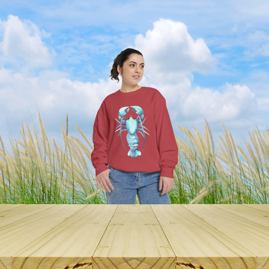 Blue Lobster Comfort Colors Sweatshirt – Coastal Elegance Meets Everyday Comfort