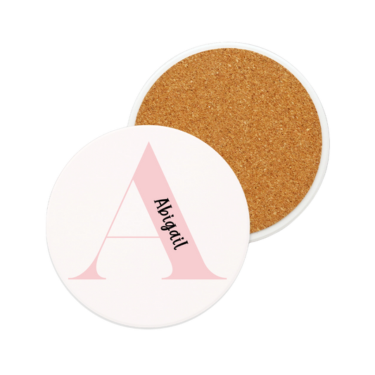 Personalized Ceramic Coaster - Custom Monogram & Name Design